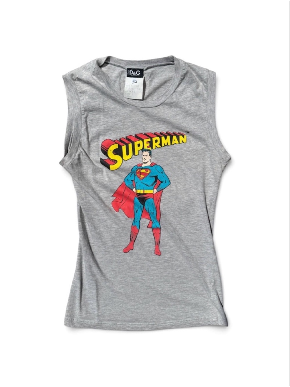 D&G Gray Superman Graphic Tank Top